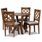 Baxton Studio Zoe Grey Upholstered and Walnut Wood 5-Piece Dining Set 173-9874-10899 - alternate 1